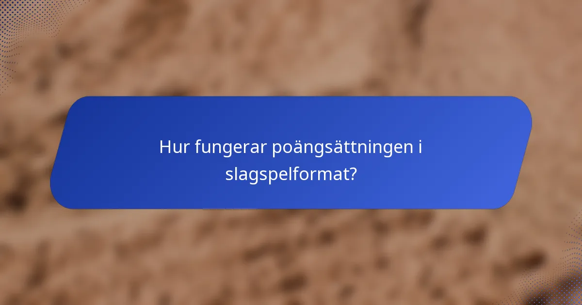 Hur fungerar poängsättningen i slagspelformat?